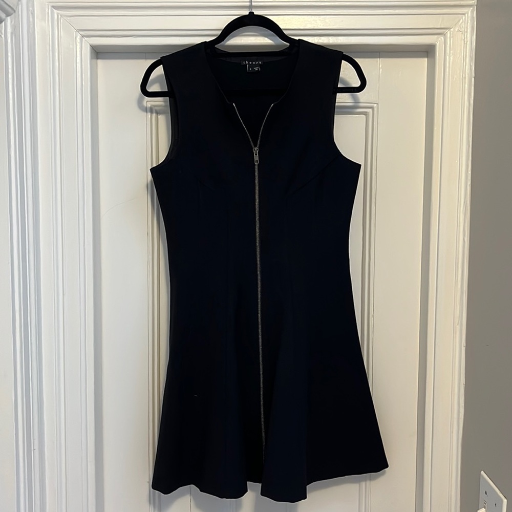 Theory Little Black Zipper Dress